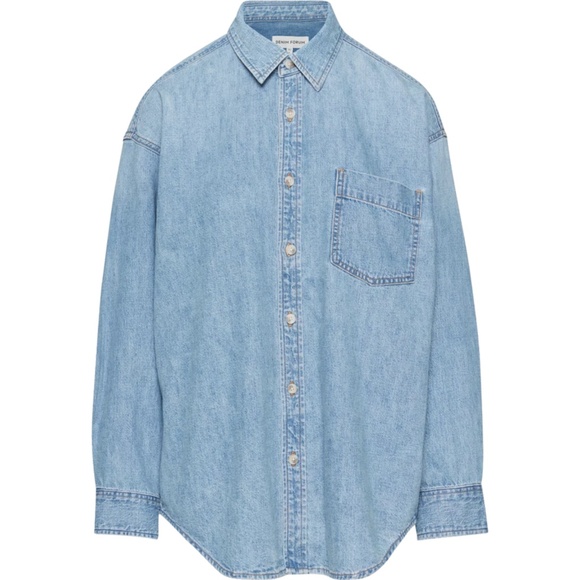 Aritzia THE '80S COMFY DENIM SHIRT XXS 7 Yrs Pctr Ths Bleu - Picture 2 of 5